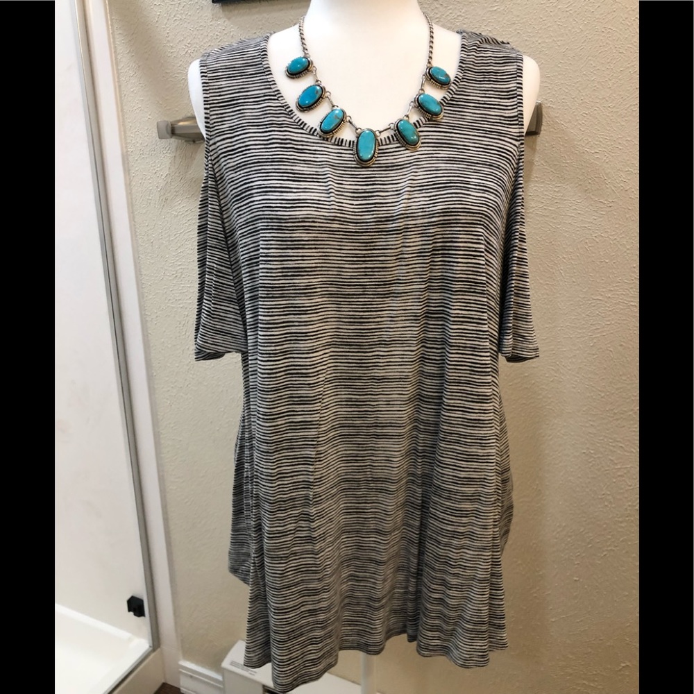 Flowy open shoulder top